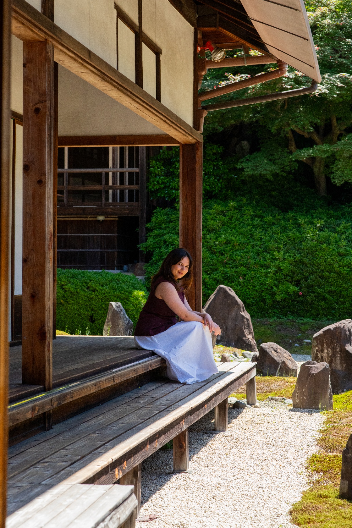 Rachel in a Japanese tea house